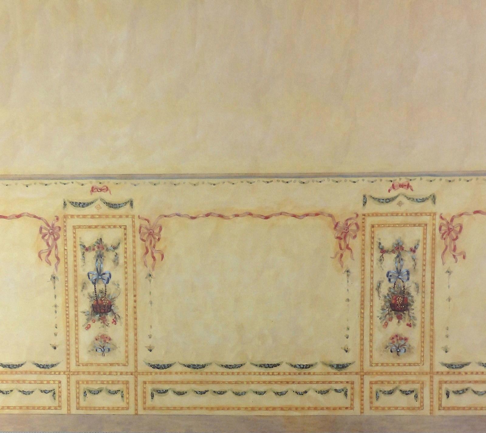 Dolls House Fruit &amp; Flowers Miniature Print 1:12 Scale Panel Wallpaper