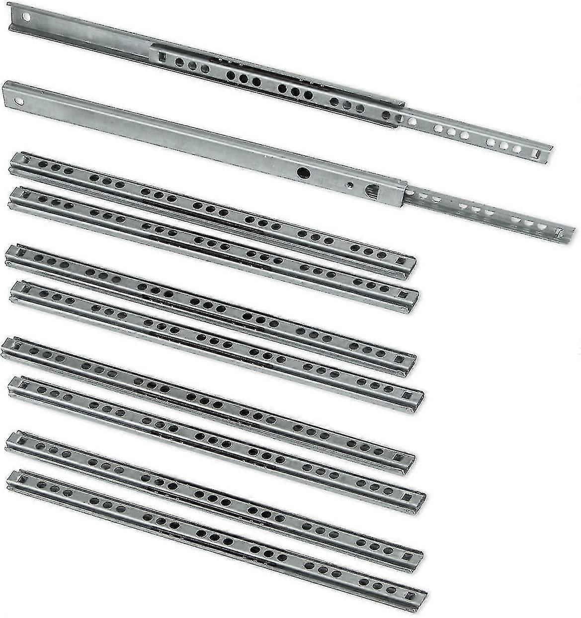 Pack Of 5 Pairs (10 Pieces) Slides/ball Slides Extract Part 17mm X 278mm For Drawer, Zinc Plated