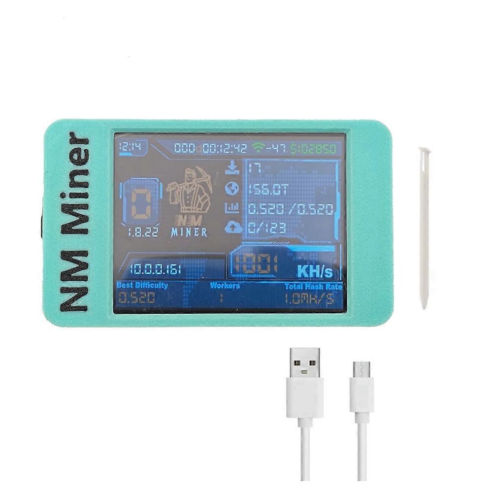 1000KH/S Upgraded NM MINER+ BTC Bitcoin Crypto Solo Lottery Miner 2.8 Inch Smart Display with Shell NerdMiner