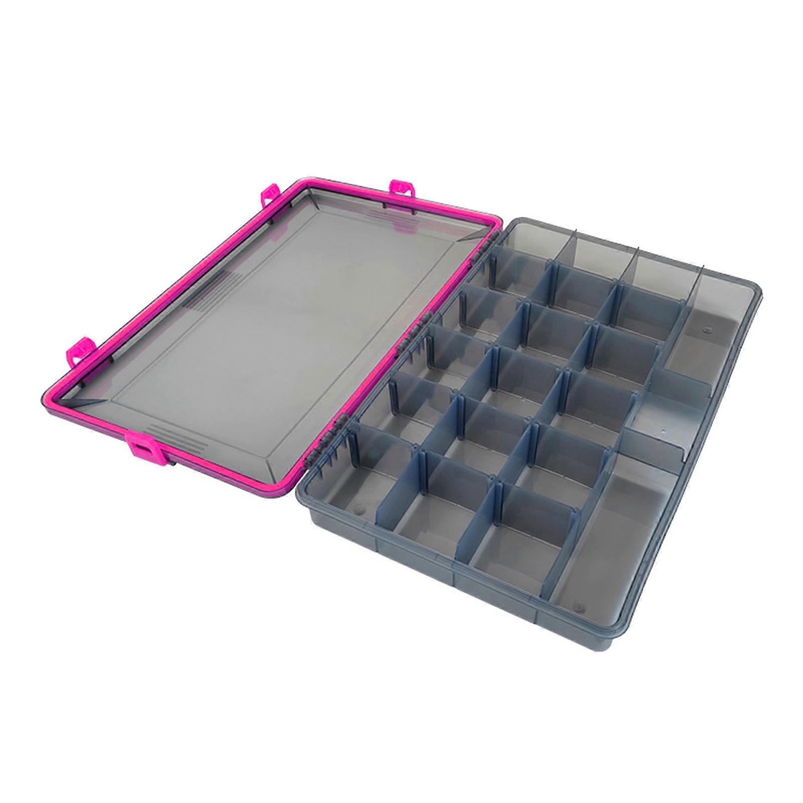 Abnehmbare Fächer Angelköder Box Köder Koffer Angelausrüstung Aufbewahrungstabletts Haken Organizer Wasserdichte Köderbox Rosa