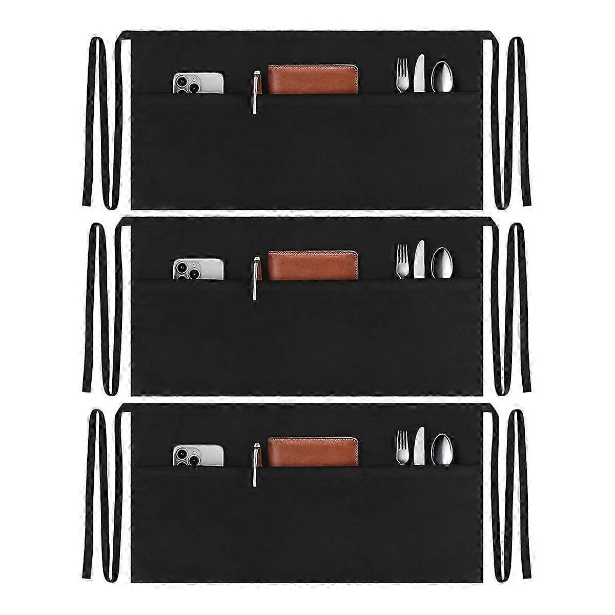 3er-Pack Kellnerschürzen mit 3 Taschen