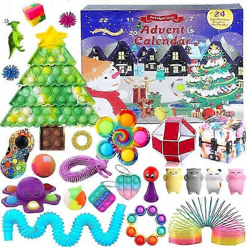Christmas Advent Calendar Anti-stress Pop It Fidget Toys Gift