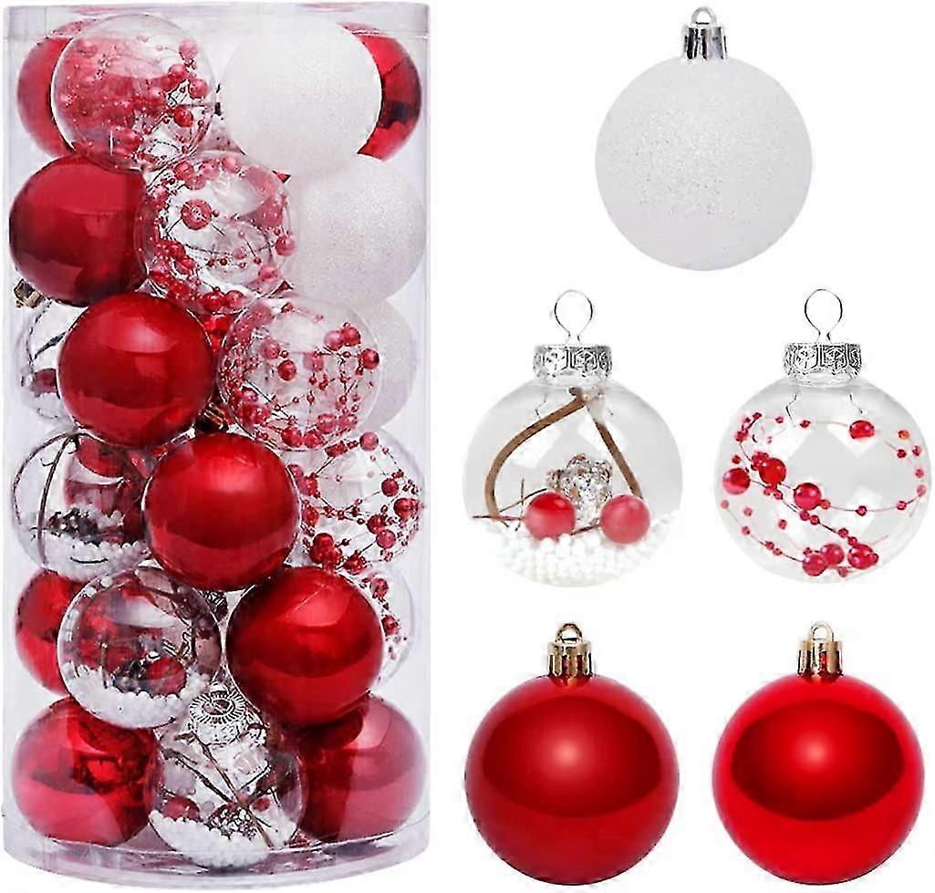 Christmas baubles for tree decoration, complete set with various sizes and colors