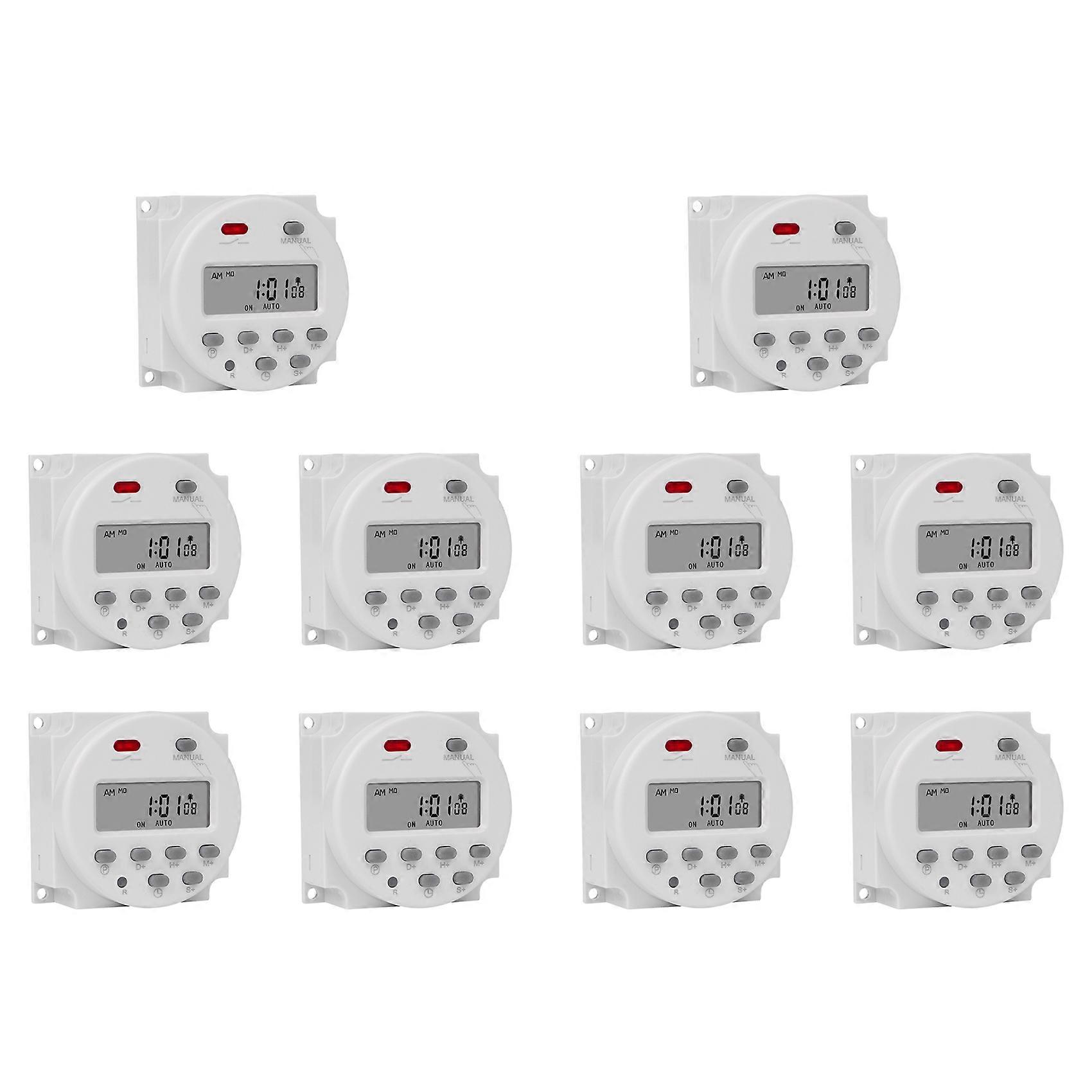 10X SINOTIMER 1 Second Interval 220V Digital LCD Timer Switch 7 Days Weekly Programmable Time Relay Programmer CN101S