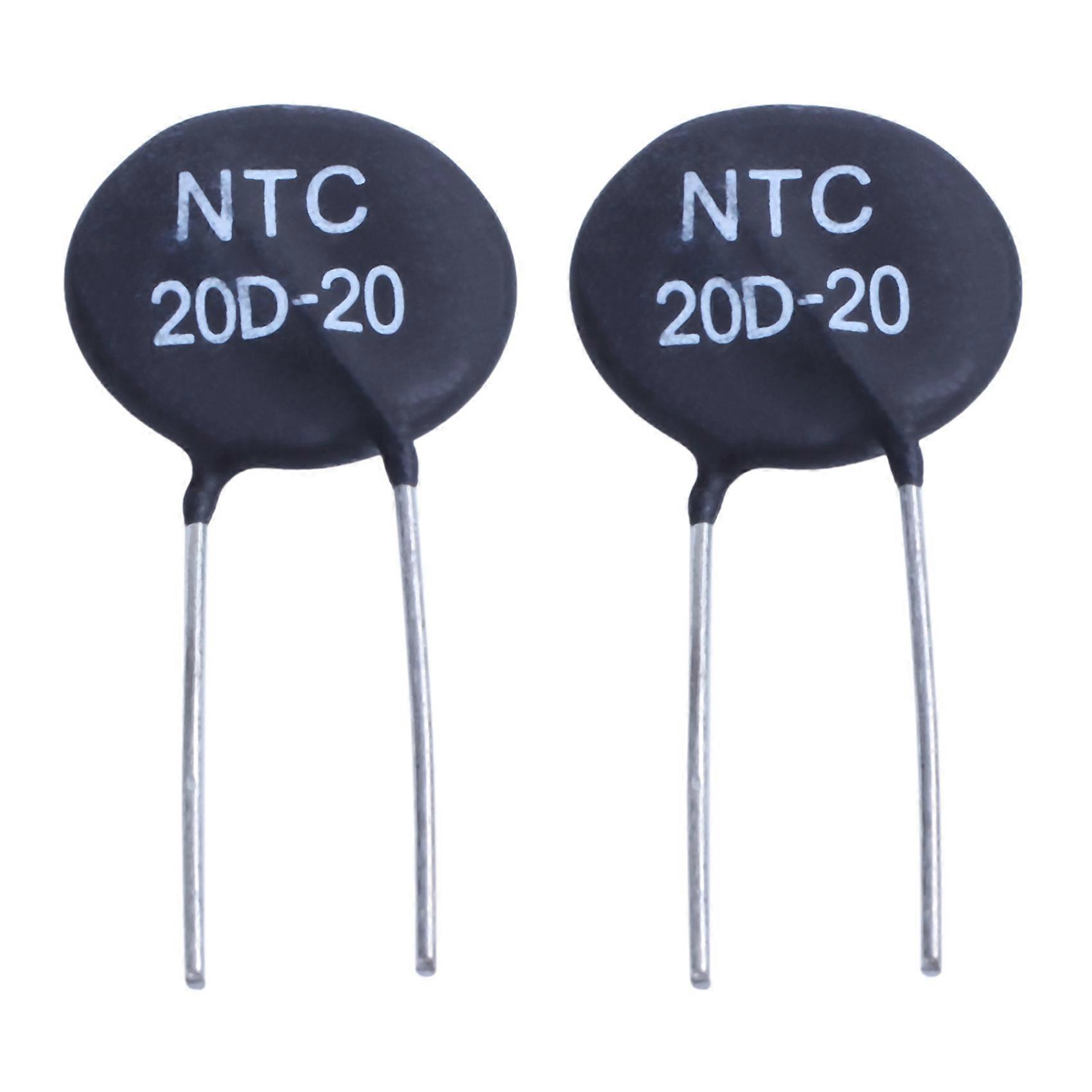 2X 20D-20 NTC Thermistor for Limiting of Inrush Current of Power Supply Ballast CFL,Black