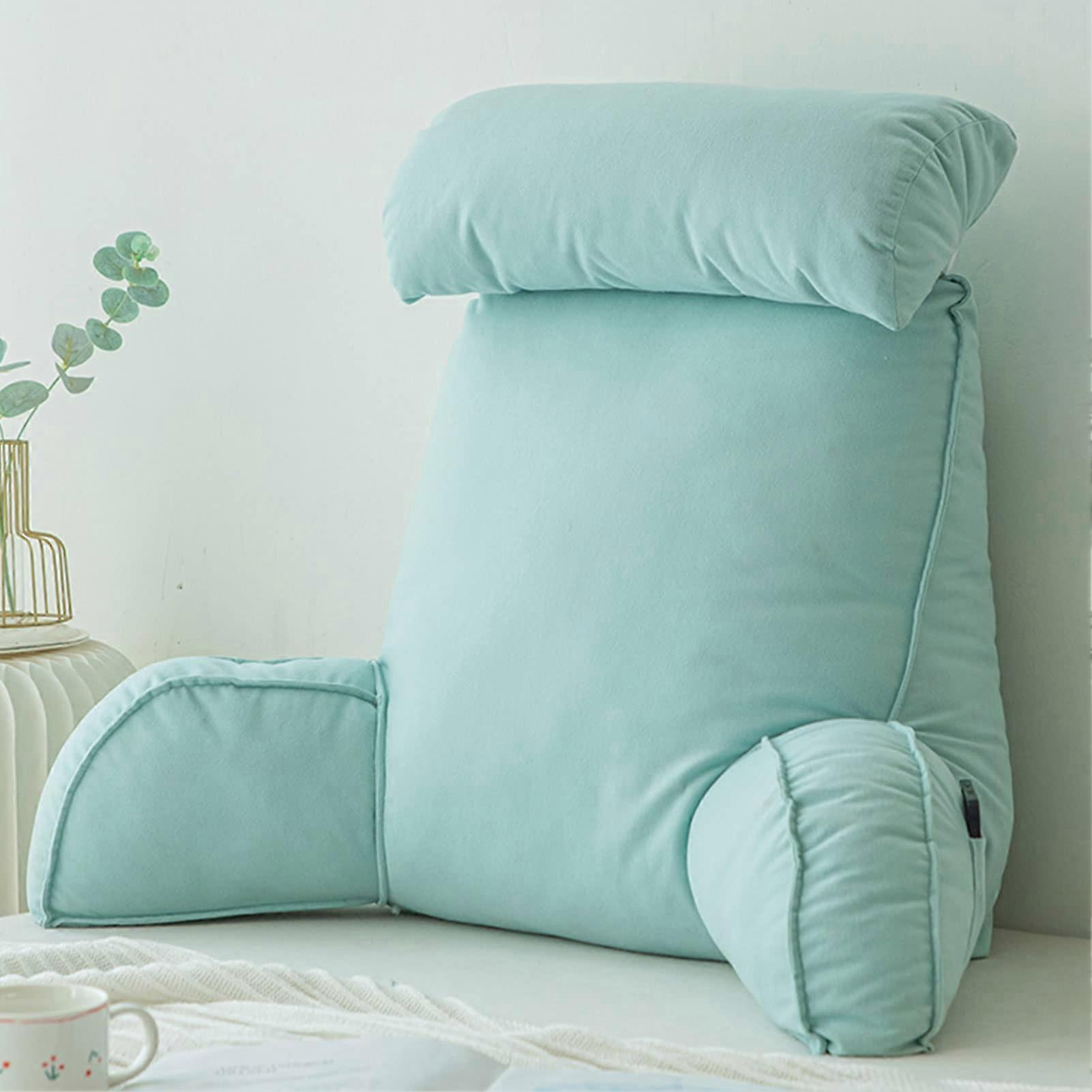 Reading Pillow with Armrests for Bed, Ultimate Back Support Cushion with Removable Neck Rest 75x40x50cm