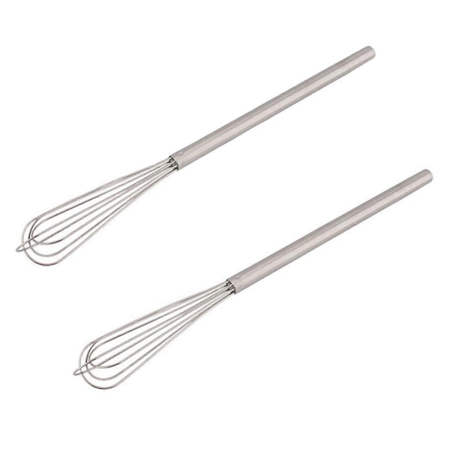 2 Pcs Stainless Steel Mini Whisk Set with Long Handle for Baking, Cooking and Kitchen Mixing