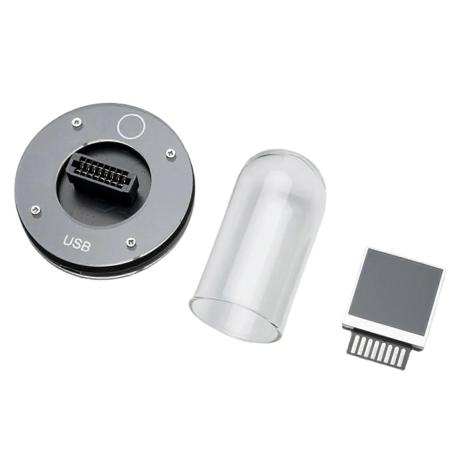 Auto Dimming Desktop Clock With Weather Bitcoins Display Glow Tube Effect For Campers Yacht Home Office Decors Multicolor