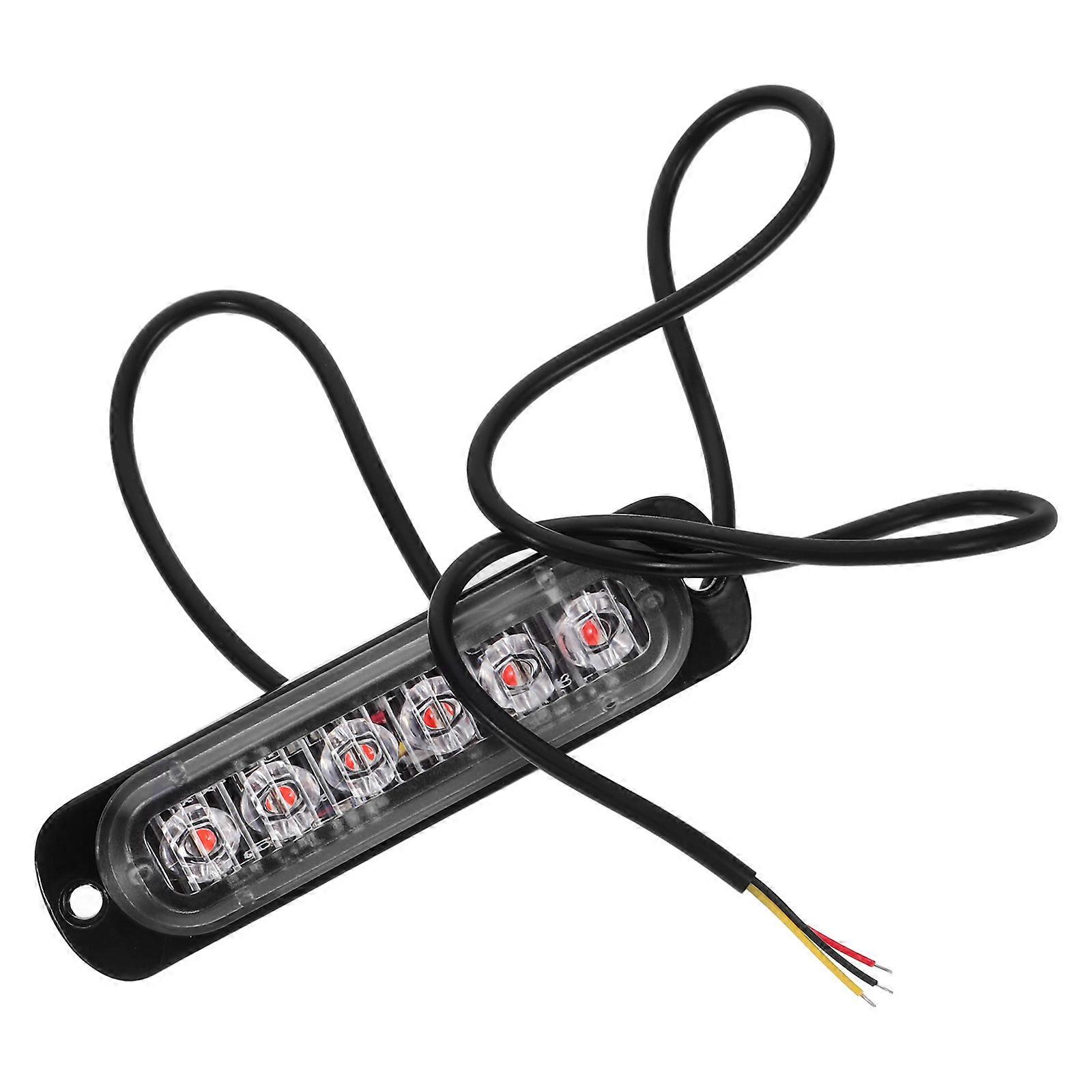 Strobe Light Warning Lamp for Motorcycles 6 Leds 18 Modes Red Light