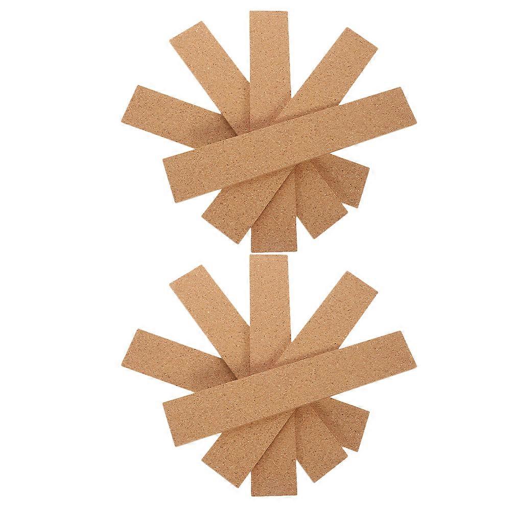 Cork Memo Board Strips for Office Use 10Pcs Frameless Self-Adhesive Strips