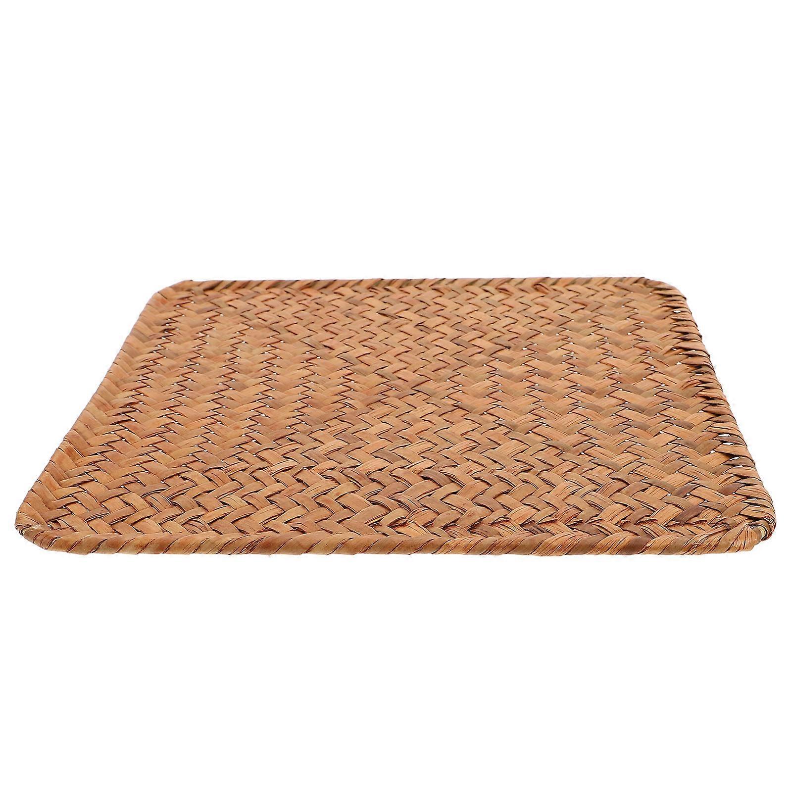 Orange Straw Placemat for Woven Kitchen Table Mat