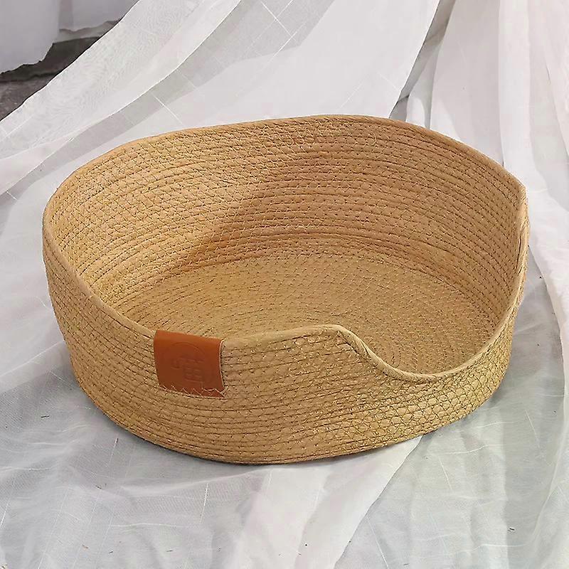 Simple Style Wicker Cat Nest Handmade Weaving Nest All Season Scratching Board Home Cat and Dog Supplies Pet Nest Pets Indoor