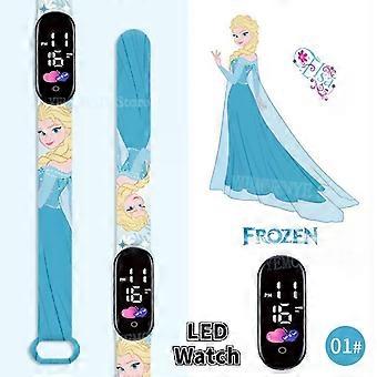 Disney Frozen Digital Kids' Watches Anime Figures LED Luminocom Watch Touch Waterproof Electronic Sports Watch Kids Birthday Gift