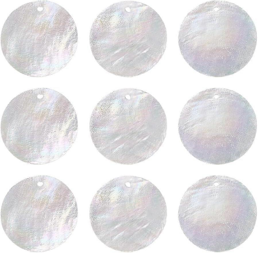 Shell Flat Round Charms Bulk Colorful Capiz Shell Charms Seashell Ocean Pendants Shells Charm AB Color for Earring Jewelry Making
