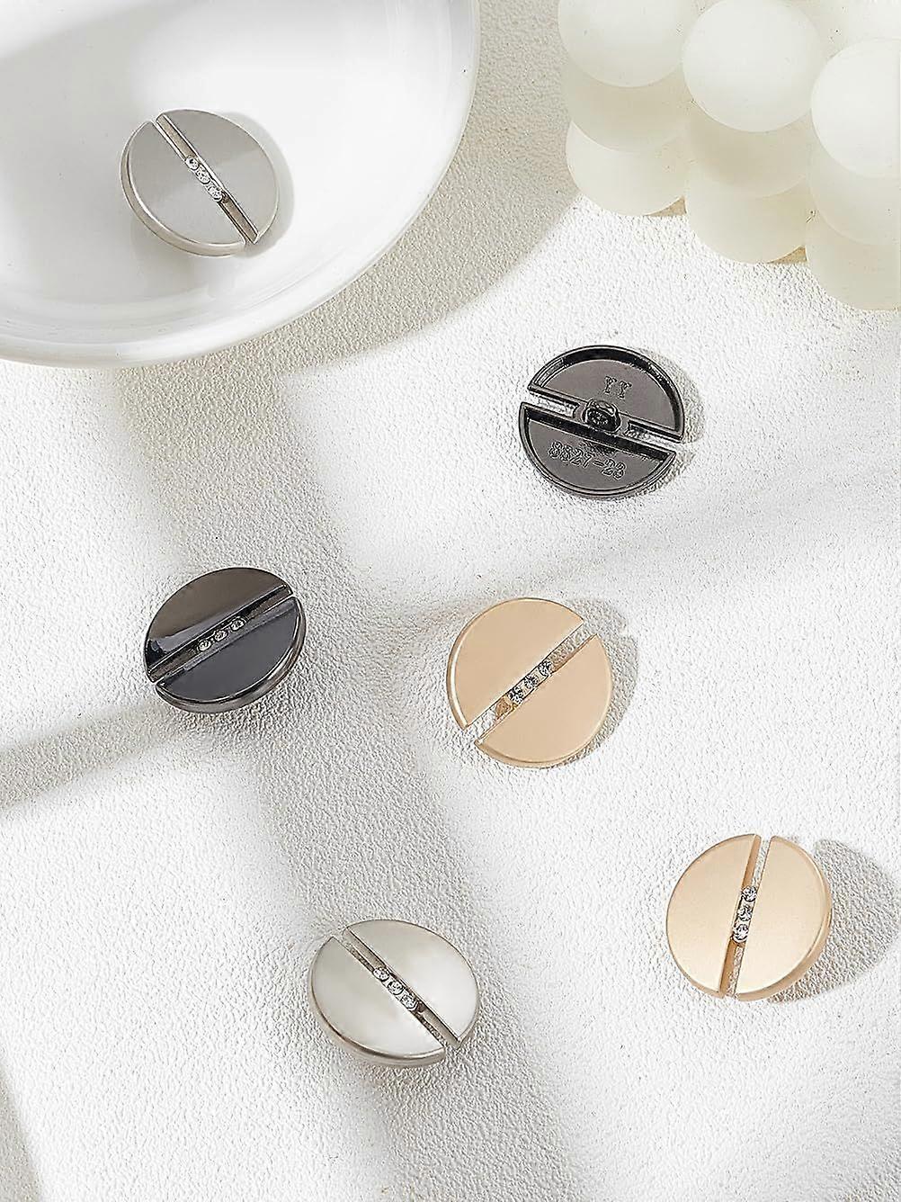 6Pcs Flat Round Alloy Buttons 1-Hole Adjustable Pants Button Mixed Color Sewing Accessory for Clothing Coat Bags and Craft Projects Decoration 22.5x2.