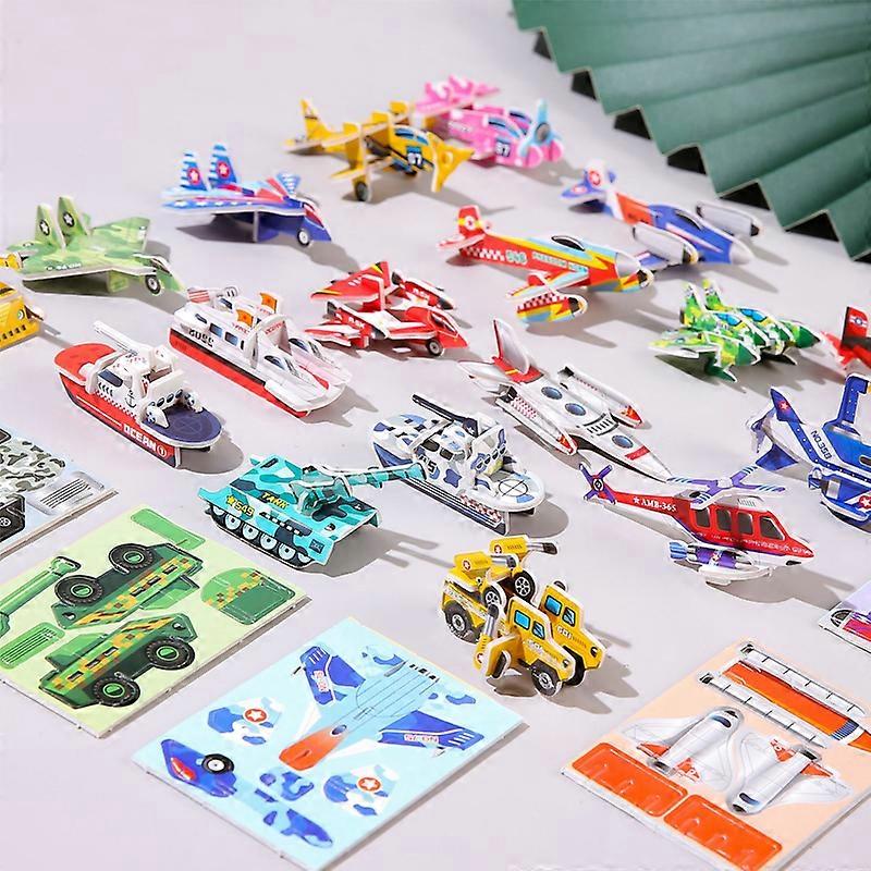 30 pi��ces par ensemble 3D bricolage Puzzles jouets Mini avions r��servoirs Animal dinosaure mod��le papier puzzle pour enfants d��but jouet ��du