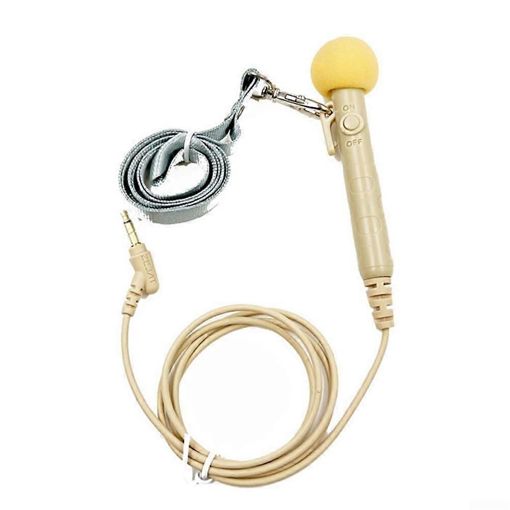Handheld Microphone for Tour Guides Beige  Compact, Easy To Use, Compatible With Wireless Systems