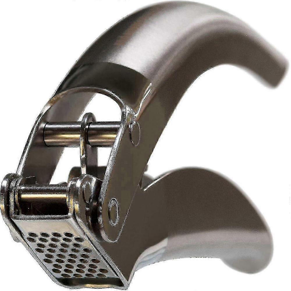 Effortless Double Lever Garlic Press with Easy-Clean Swing-Open Design