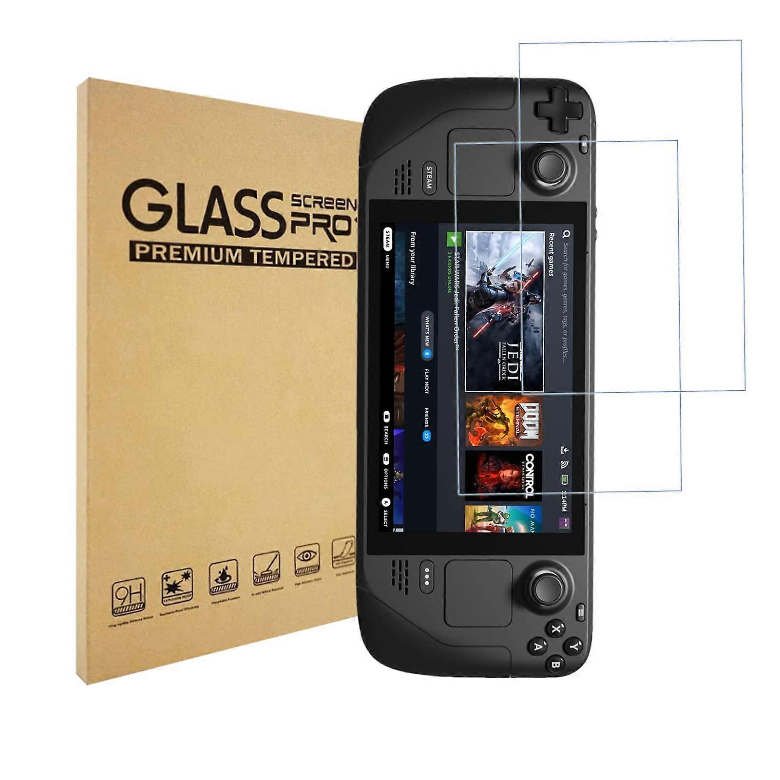 Screen Protector for Steam Deck 2 Pack 7 Inch Tempered Glass 9H Hardness AntiScratch HD Clear