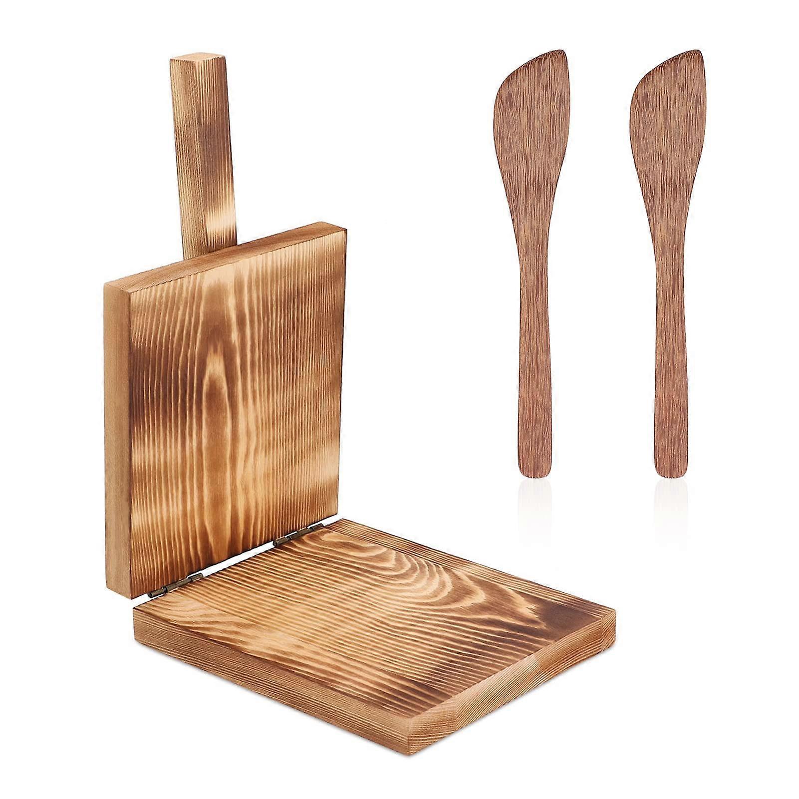 5 Inch Wooden Tortilla Press with Ergonomic NonSlip Handle for Roti, Quesadilla and Dumplings