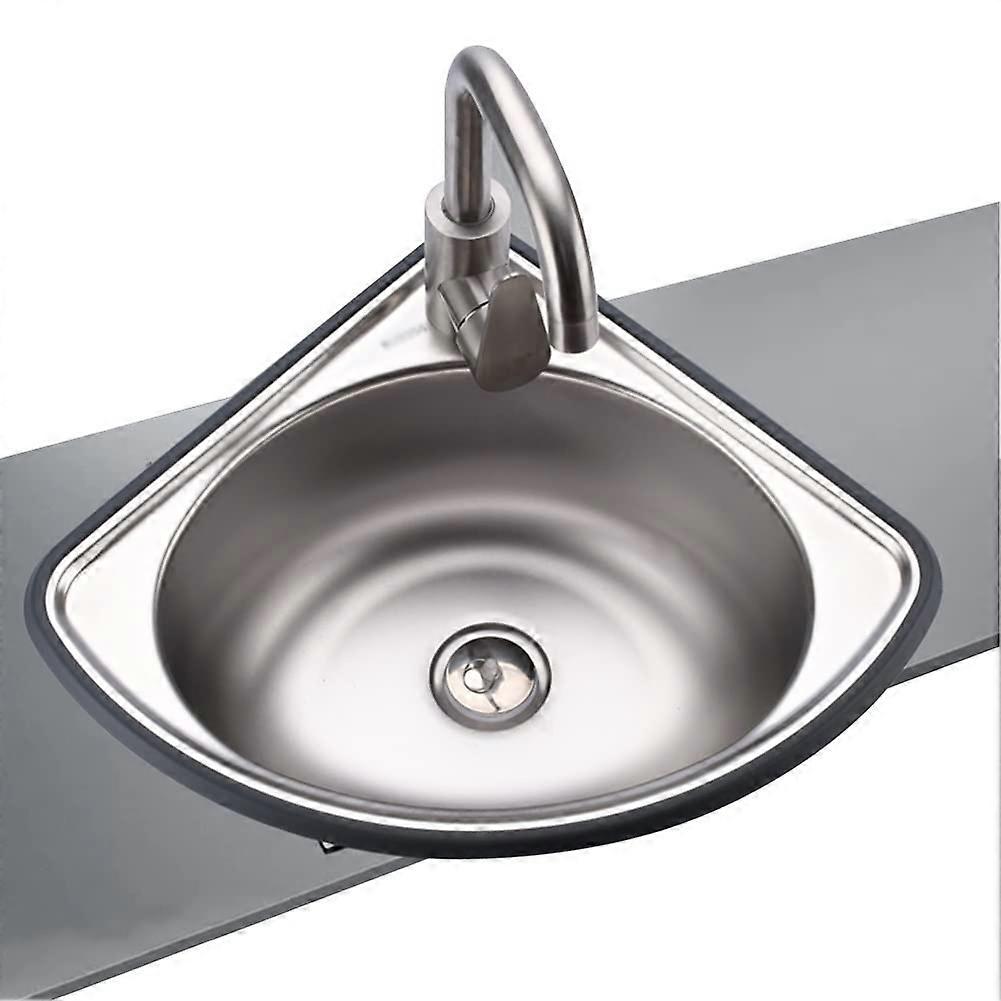 Stainless Steel Corner Sink with SpaceSaving Triangle Design for Bathroom or Kitchen Wall Mount