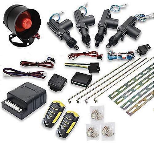 Universal Car Alarm System with Keyless 4-Door Access, Immobilizer and Shock Sensor