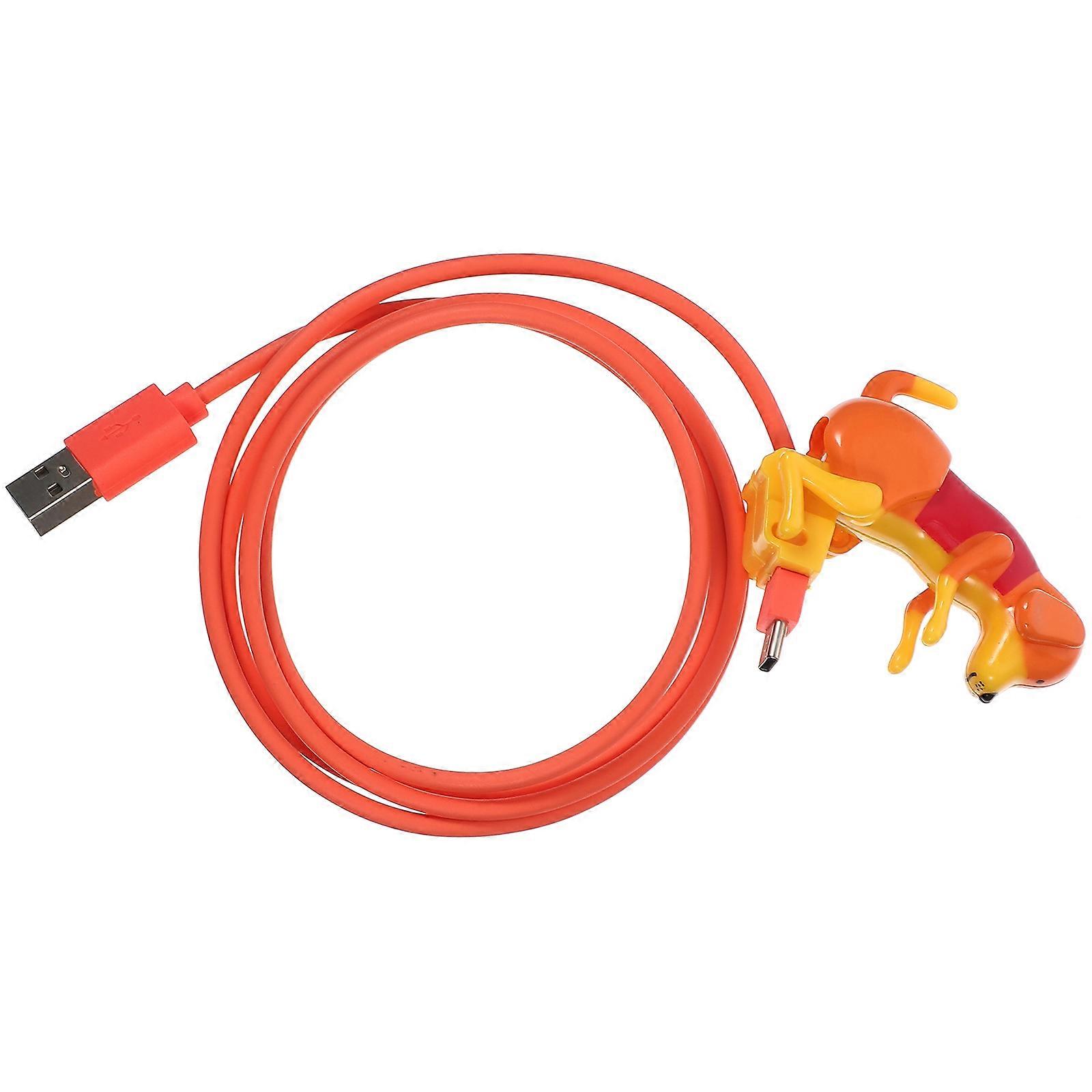 Orange Dog Charging Cable for Charging Use Portable 5Pcs Cute Style