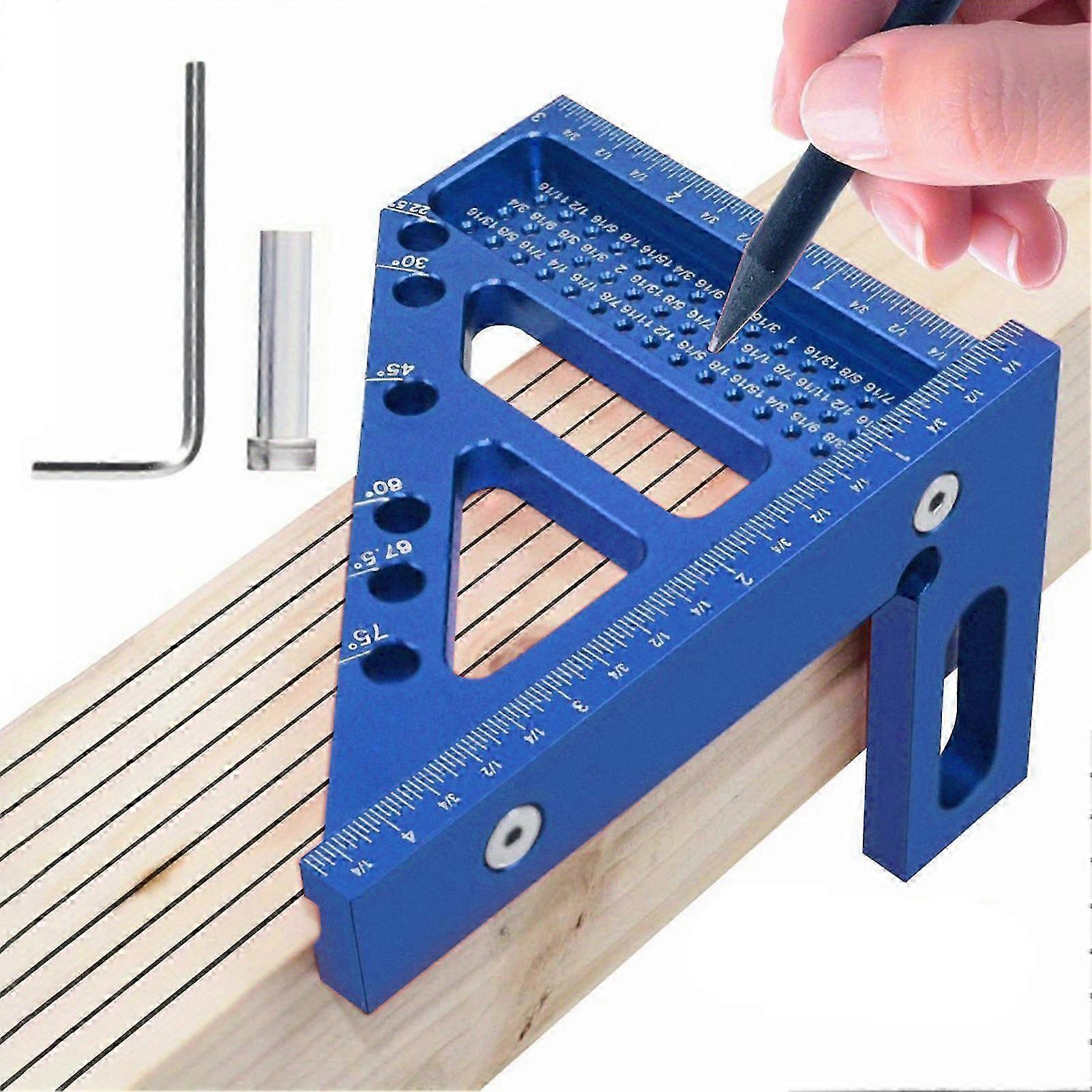 Measuring Layout Scribing Ruler -Precision Square Tool with Angle Position Pin Suitable for Correcting Marking
