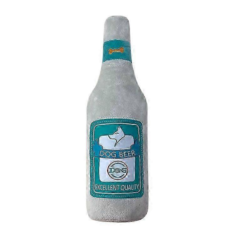 Plush Squeaky Dog Toy - Wine Bottle Shape Interactive Chew Toy for Small/Medium/Large Dogs, Stuffed Funny Dog Toys, Ideal for Indoor Home Play & Outdo