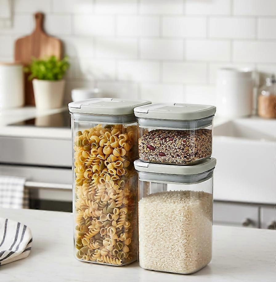 3Piece Airtight Food Storage Containers with Locking Lids, BPA Stackable Set, 600ml 1.4L 3.2L