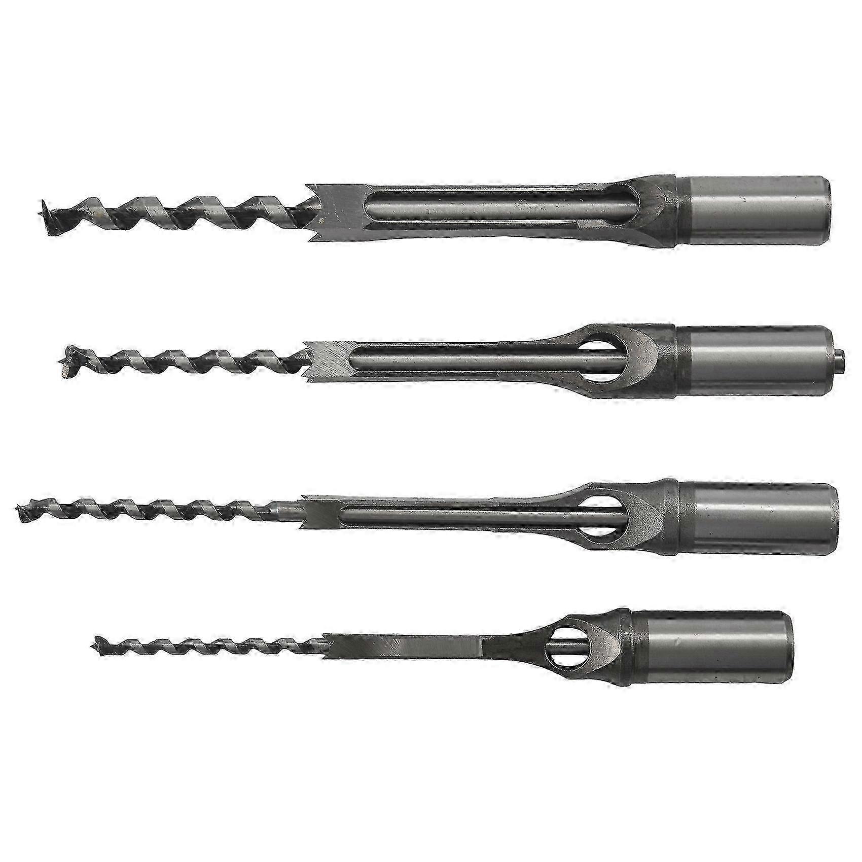 4Pcs Woodworking Square Hole Drill Bits Mortising Chisel Set Woodworking Kits