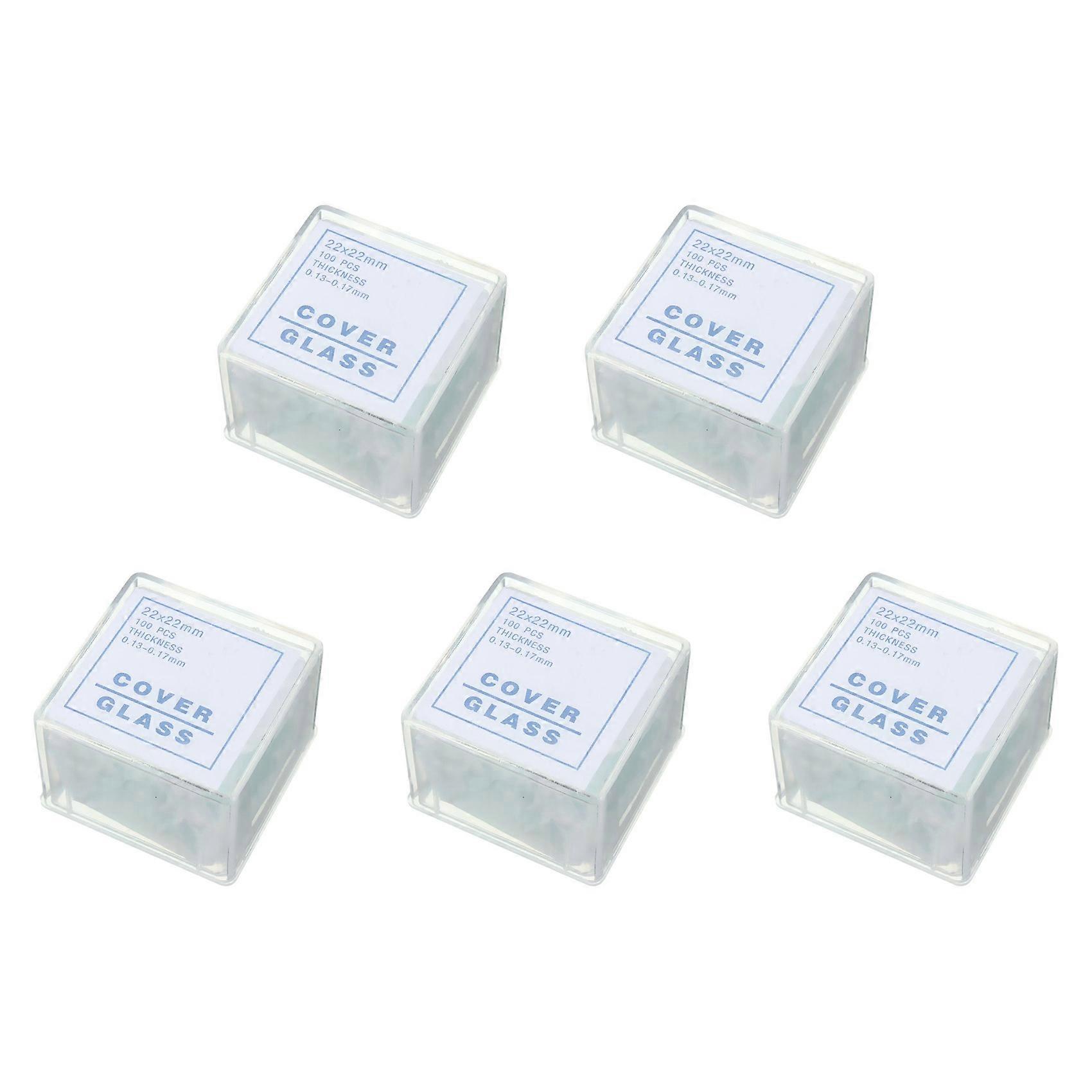 500Pcs Transparent Slides Coverslips Coverslides 22X22mm for Microscope
