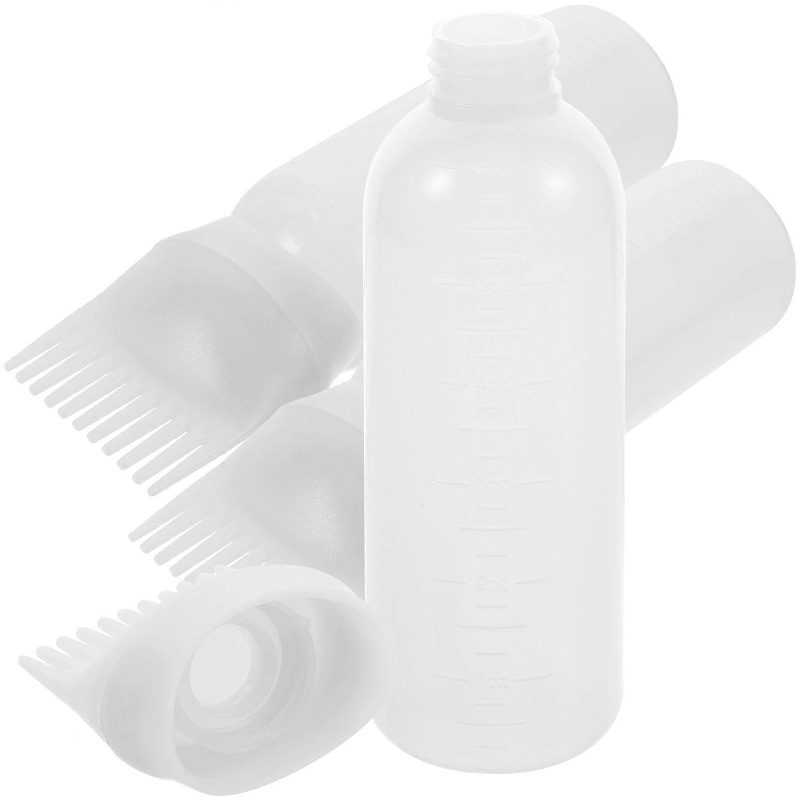 Root Comb Applicator Bottle for Hair Coloring 3Pcs Transparent Plastic