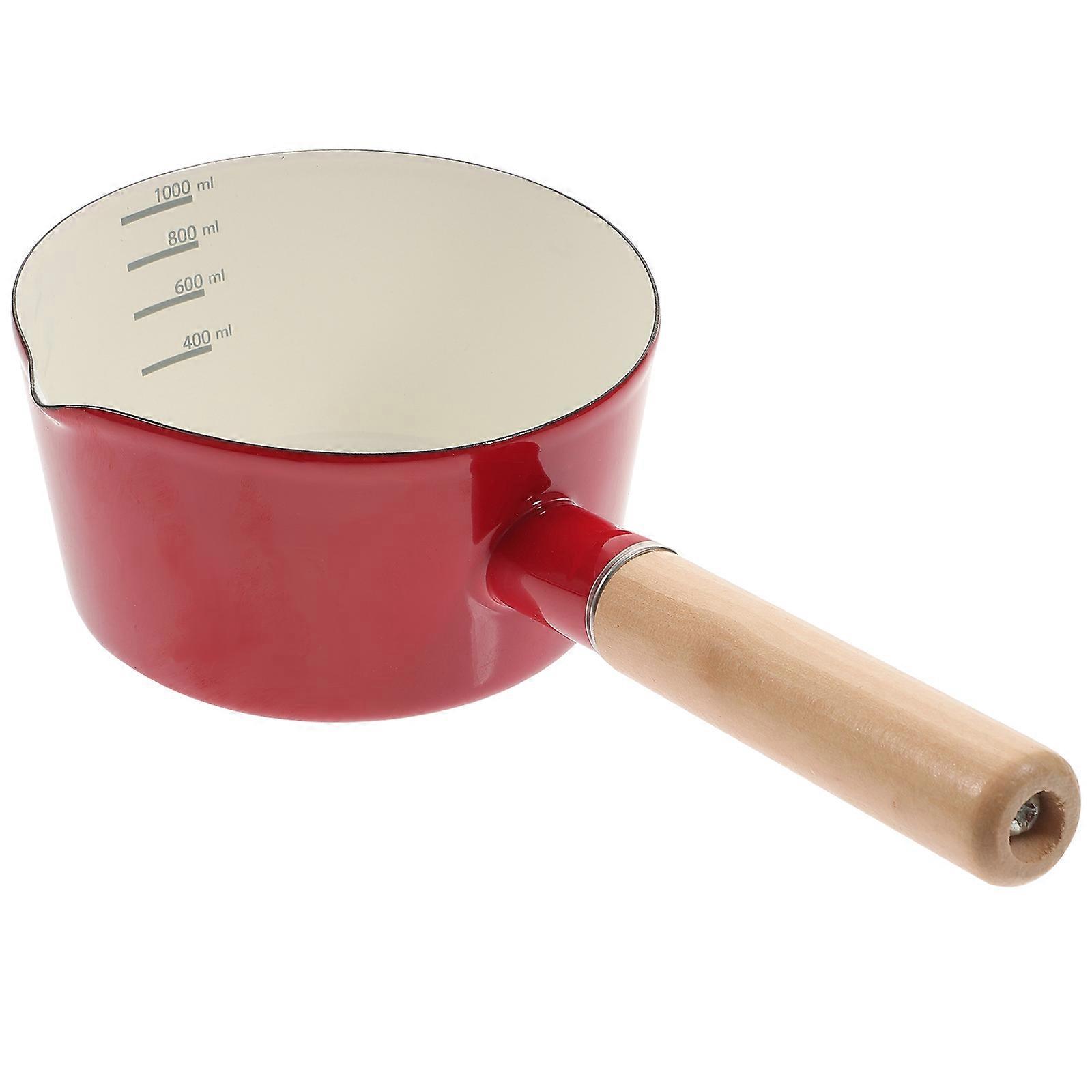Small Red Enamel Pot Multi-Function Saucepan Home Cooking Non-Stick 1Pack