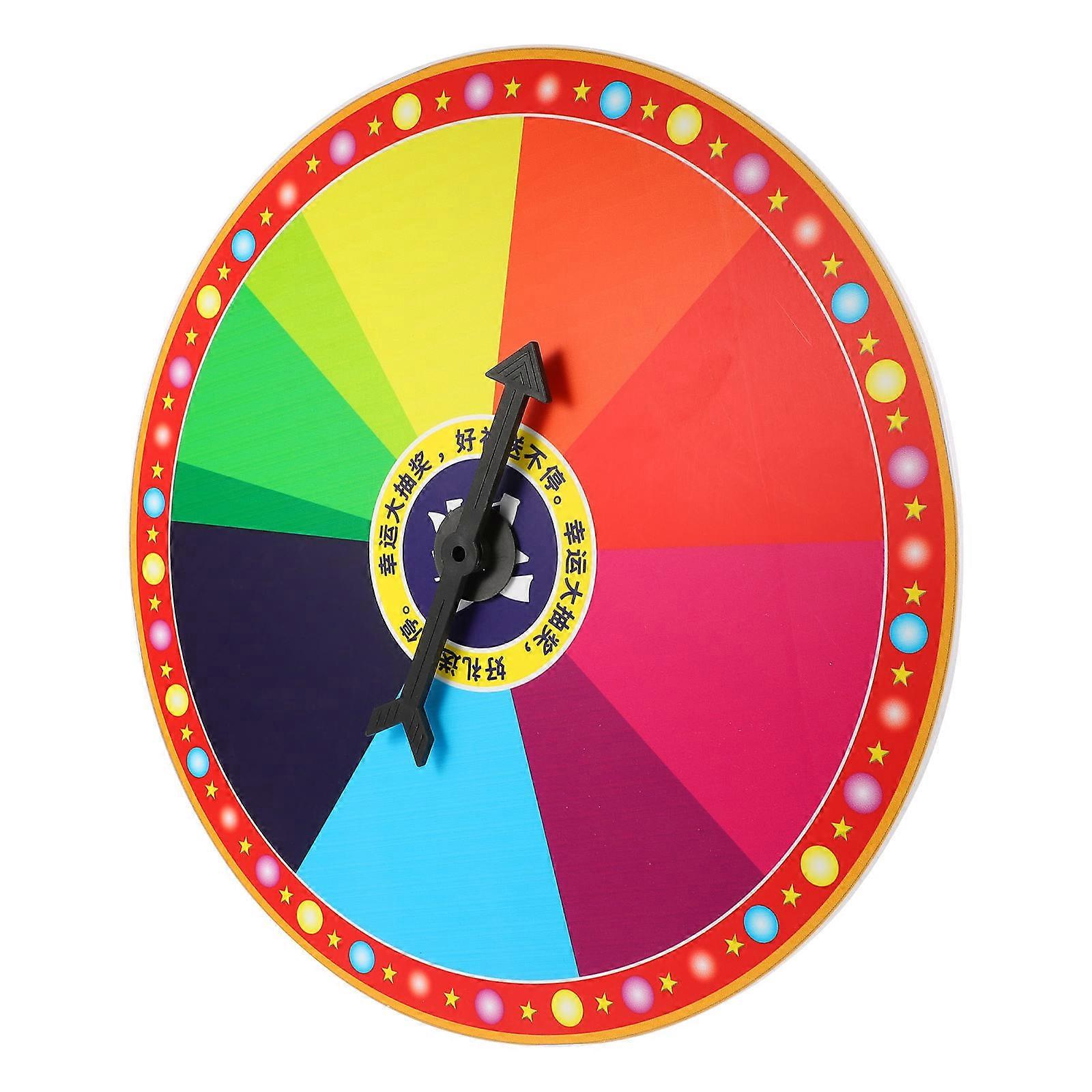 Wheel Game Prop Rotatable Prize Wheel 40X40CM Simple Design Educational Activity Tool 1Pcs