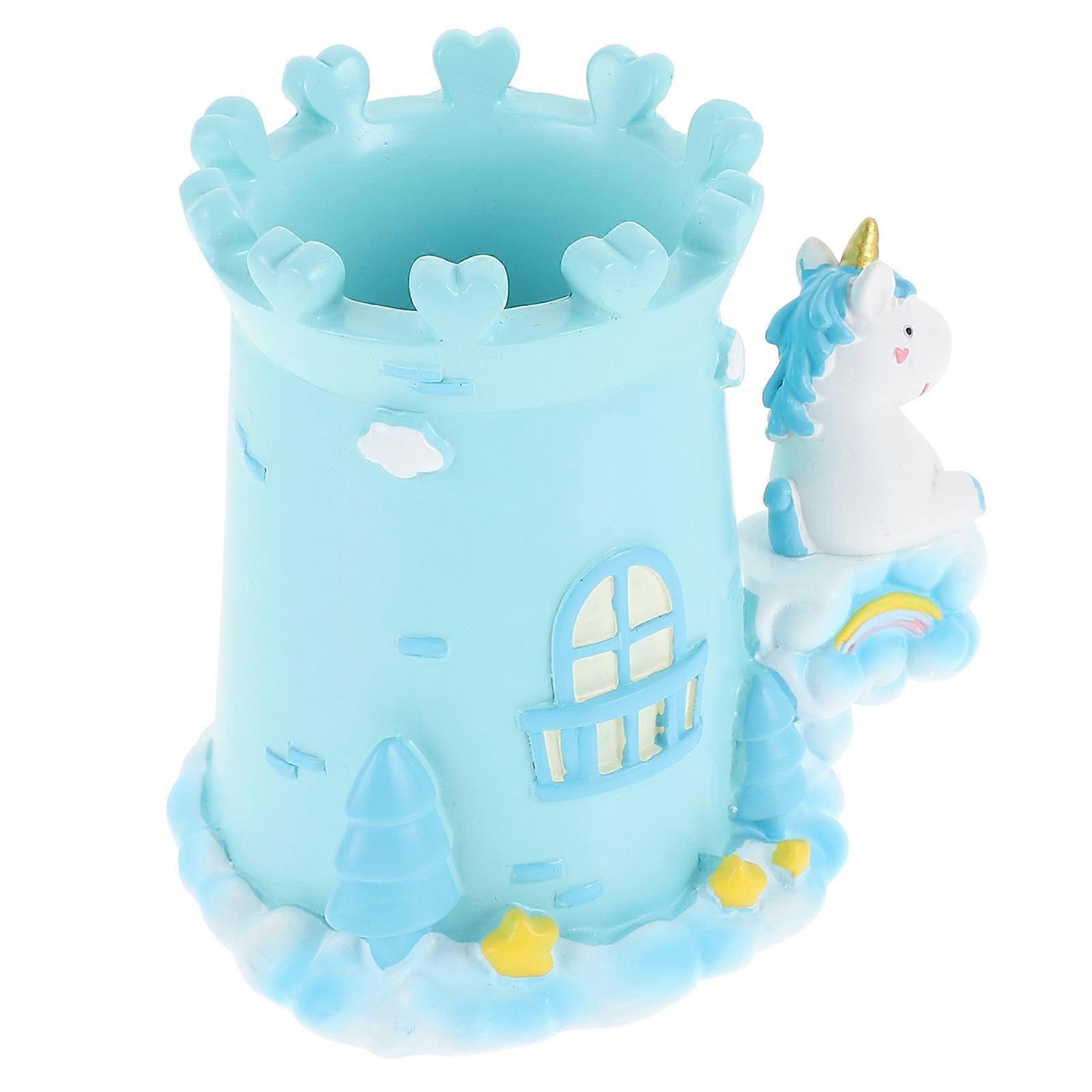 Pen Organizer Office Pen Container for Storage 2Pcs Sky-Blue Desktop Holder