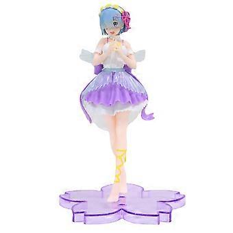 Actionfigur Lila Kleid Accessoire Dekorative Umweltfreundliche Cartoon Engel Rem Charakter Anime Figur für Autoinnenraum 25-26