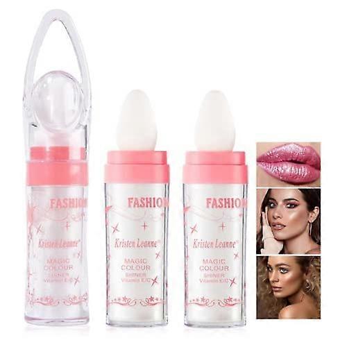 2PC Highlighter Stick Set White Moonbeam Shimmer Glow Multiuse Face and Body Highlighter Stick