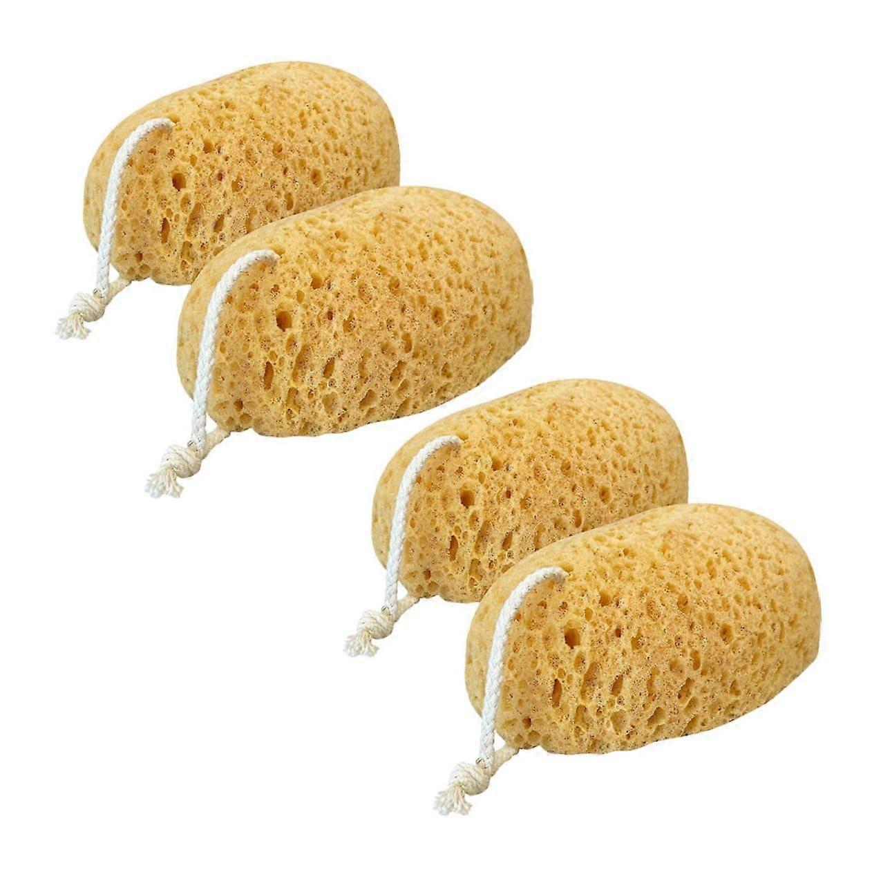 4pcs Compact Travel Bath Sponge Set with Ergonomic Grip and Quick Drying Foam for Shower