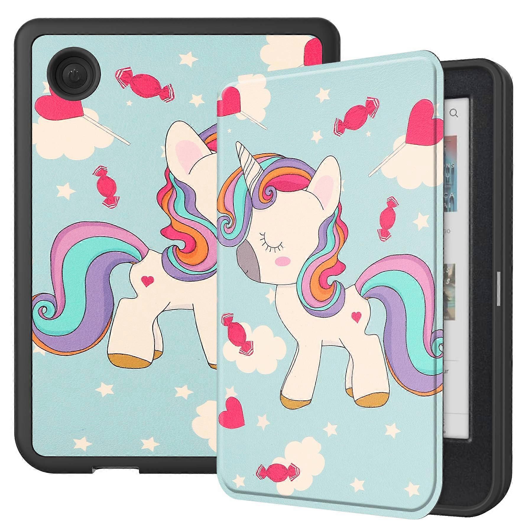 For Kobo Clara Colour/Clara BW Case Pattern Printing PU Leather Folio E-Reader Cover with Auto Sleep