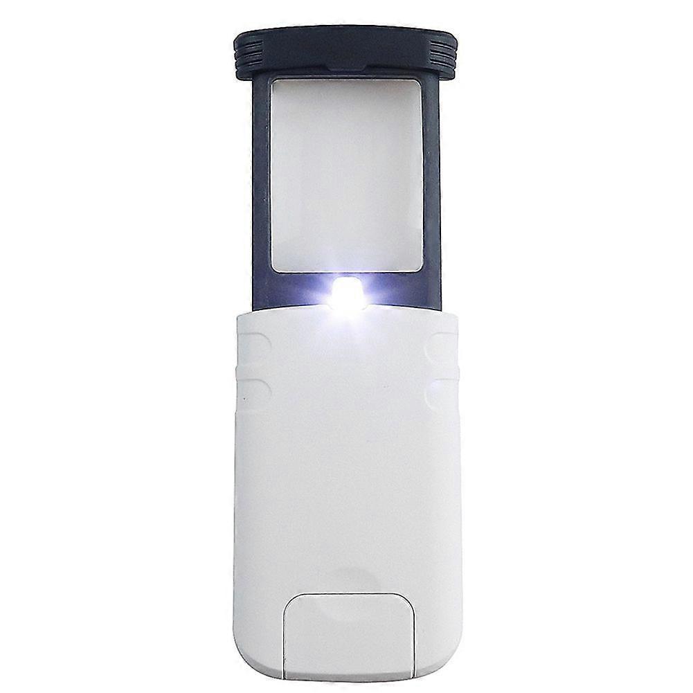 Portable 4X Magnifier with LED Lights Foldable Pocket Microscope for Detailed Viewing