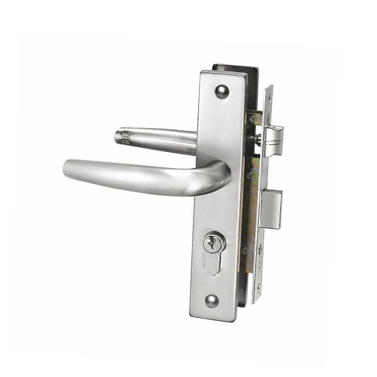 Stainless Steel Panel Door Lock with Modern Handle HeavyDuty Security Easy Install for Interior Doors Silver