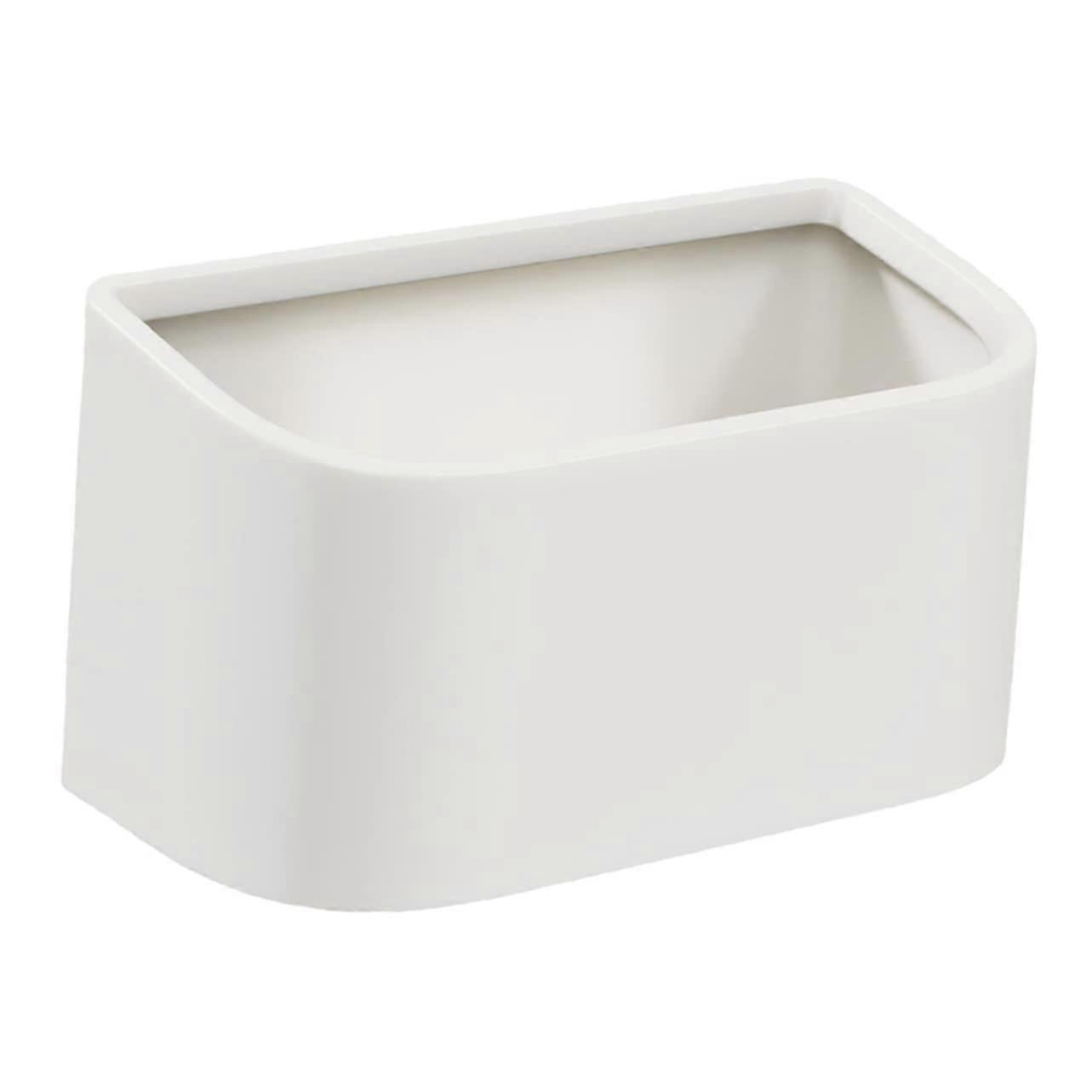 Narrow Bathroom Trash Can White Compact Press  Waste Bin for Under Counter Kitchen