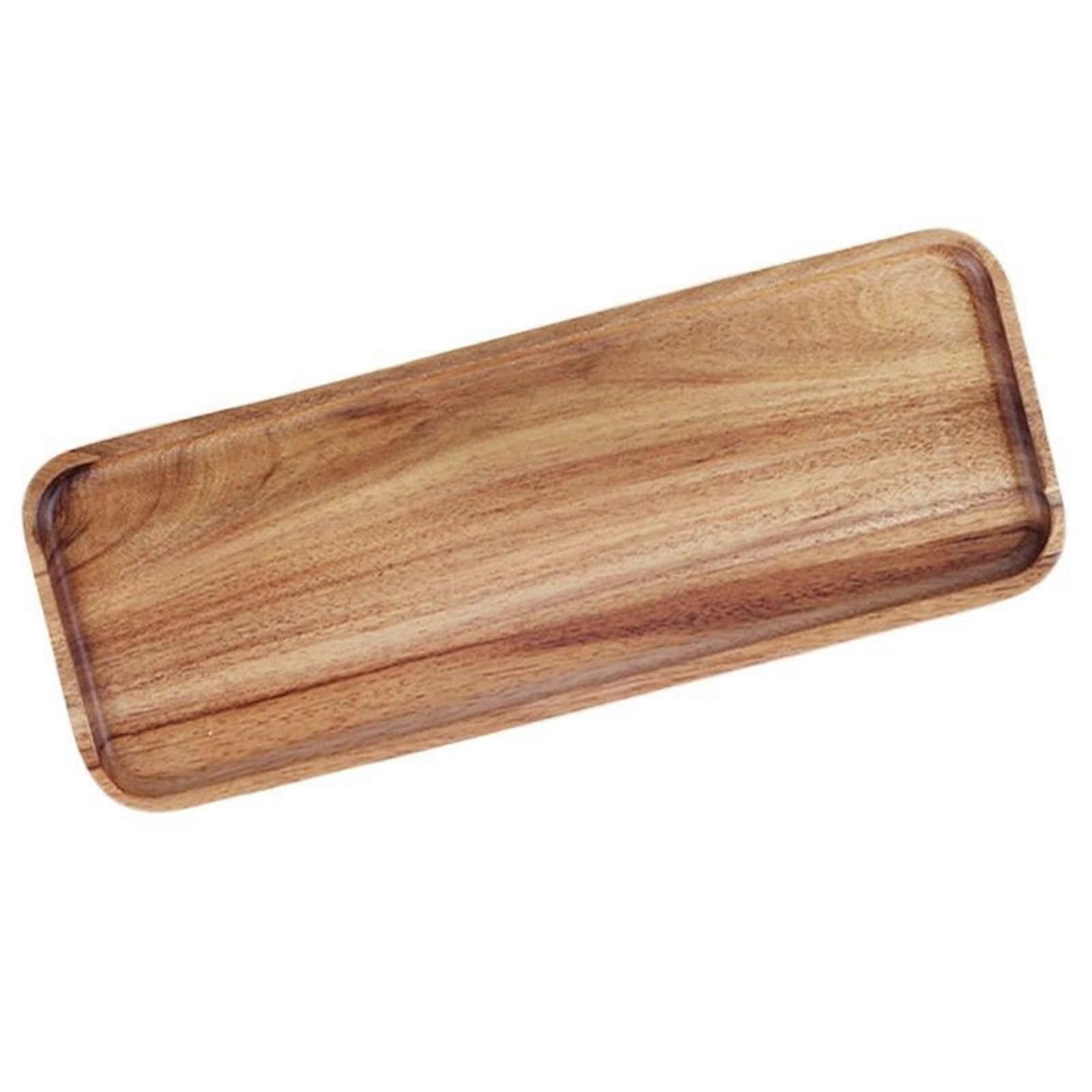 Wooden Bamboo Serving Tray for Tea Coffee Fruit – Elegant MultiPurpose Rectangular Plate