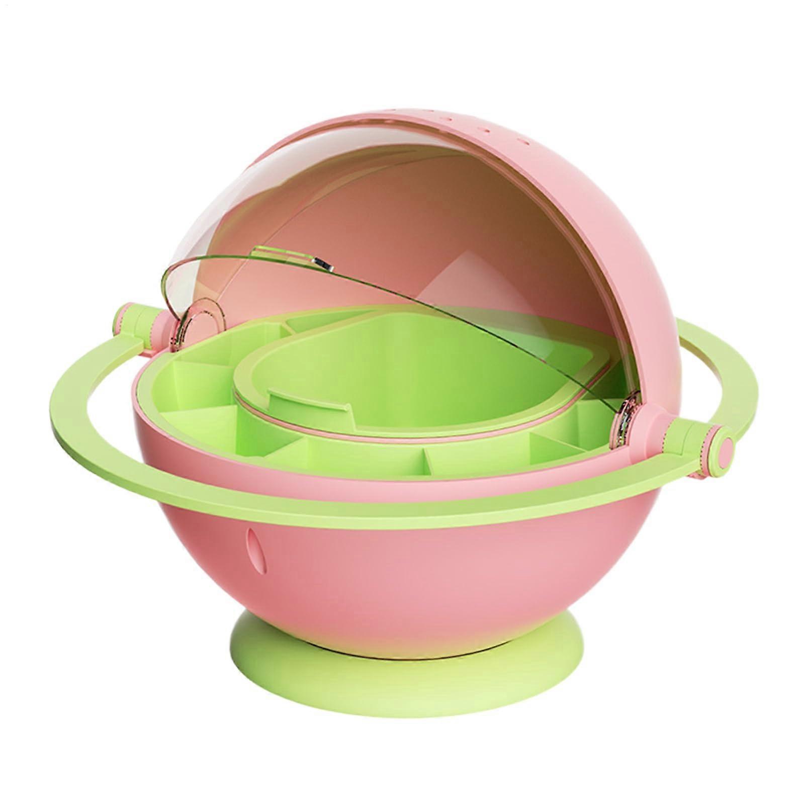 Silkworm Breeding Box with Transparent Observation Cabin, Educational Stackable Rearing Kit Pink