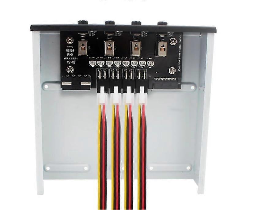 HDD Power Control Switch 4 Way SATA Hard Drive Selector with Independent Control for Desktop PC