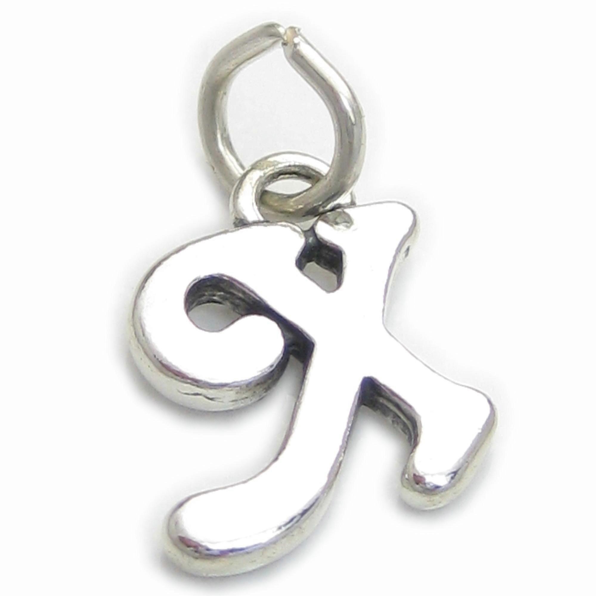 Script Letter X Initial sterling silver charm .925 x 1 Letters charms