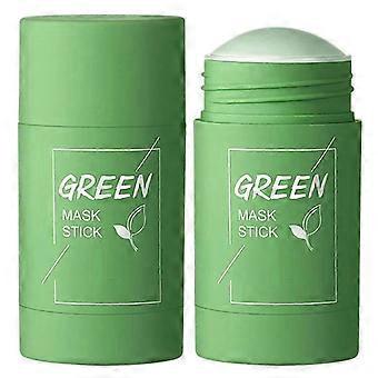 Green Tea Mask Stick, 2 Pack Green Tea Cleansing Mask Stick, Green Mask Stick For Face Moisturizes Oil Control, Deep Clean Pore, Improves Skin, Happy