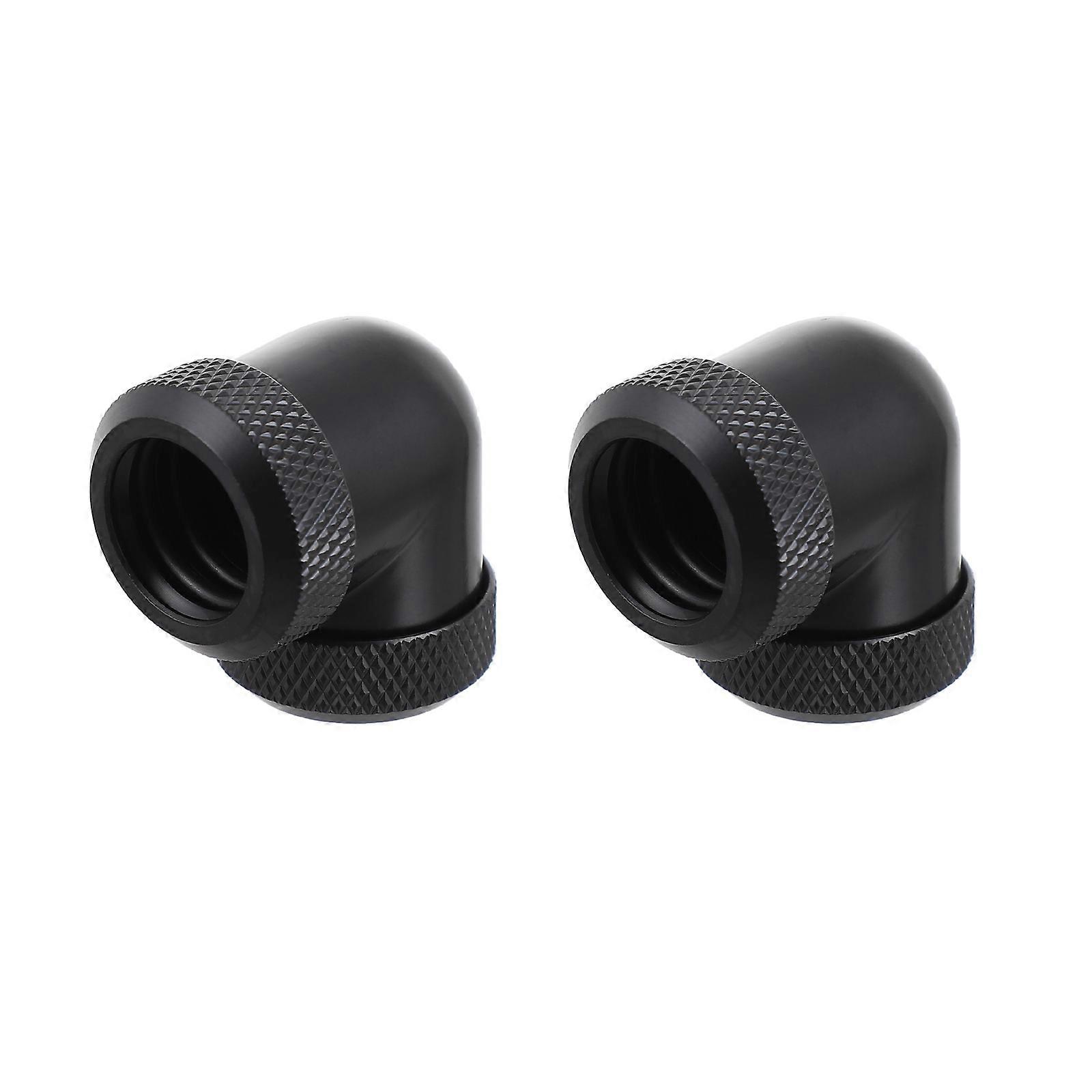 Brass Fitting for Computer Water Cooling 90 Degree Bend PC Enthusiasts Compact Black Copper Quality 2Pcs