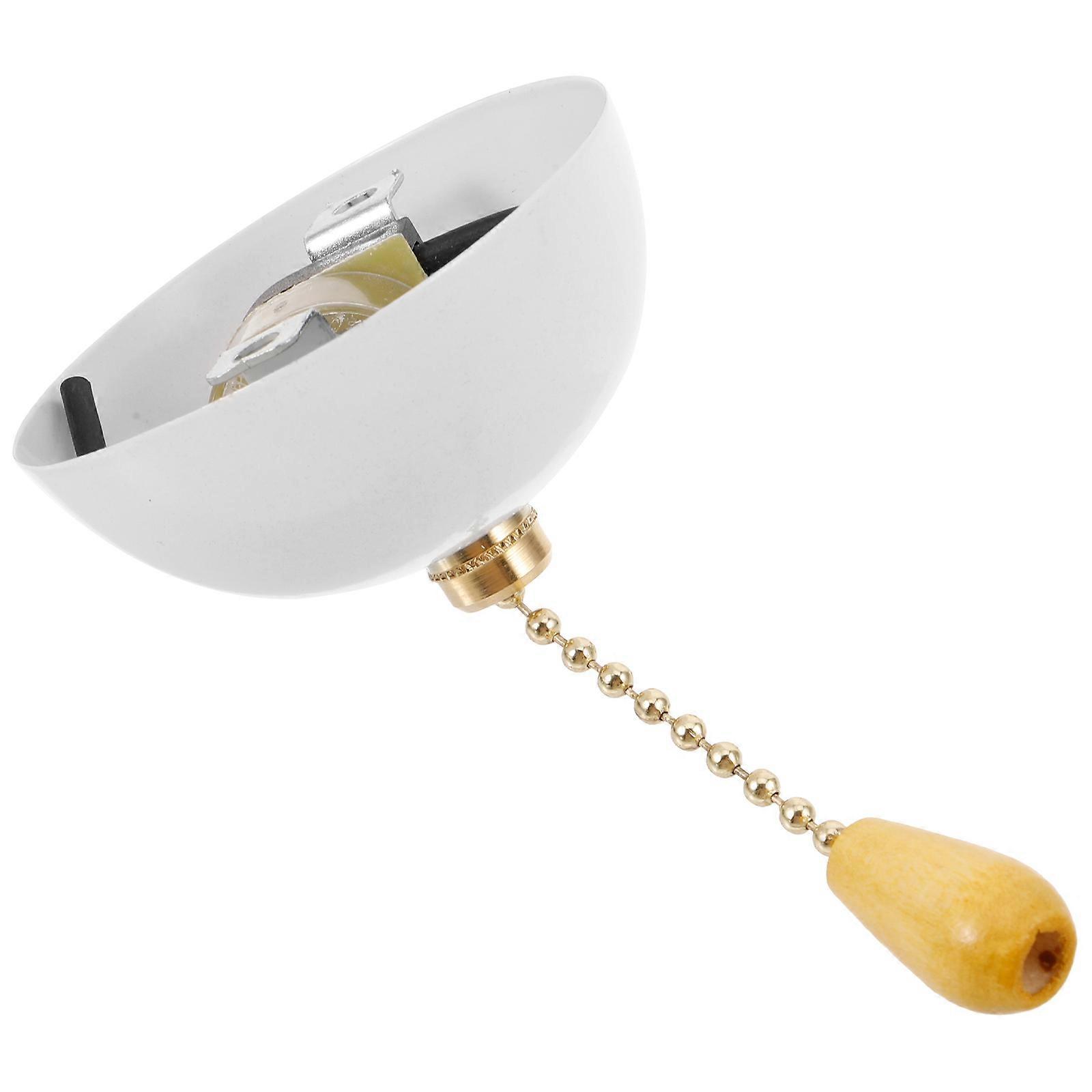 Fan Pull Chain Extension Light Fixture Semicircle For Entryways Simple Craftsmanship White 1Set